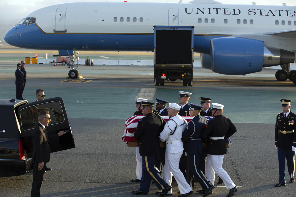 California Sen. Dianne Feinstein's body returns to San Francisco on military flight