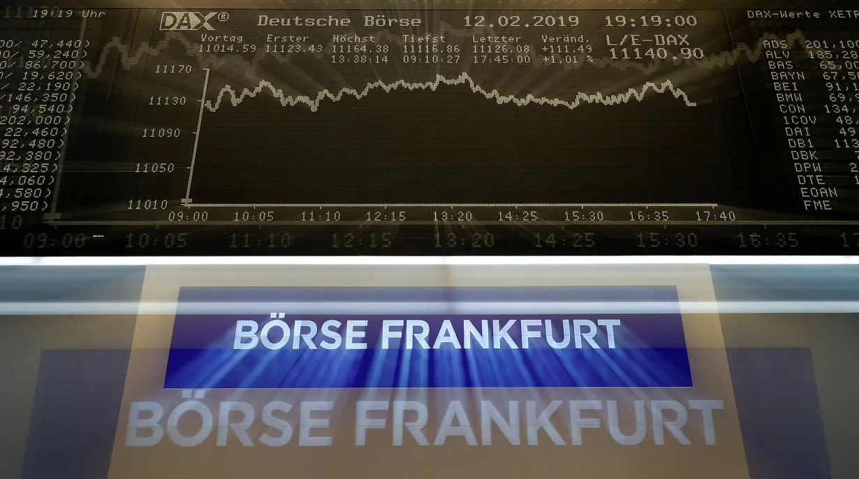 The German share price index (DAX) board is seen at the end of a trading day at the German stock exchange (Deutsche Boerse) in Frankfurt