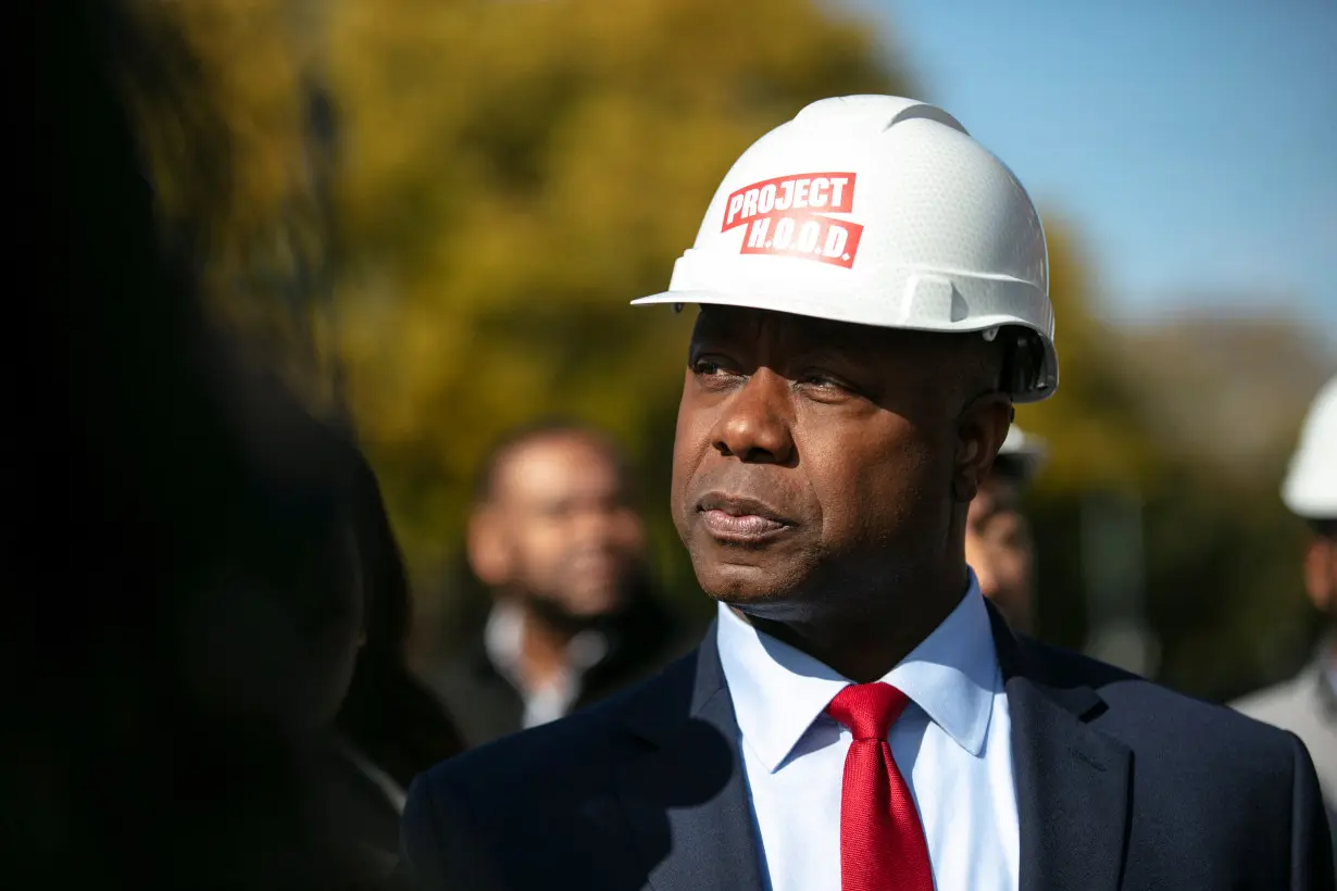 Republican presidential candidate Scott delivers an address in Chicago