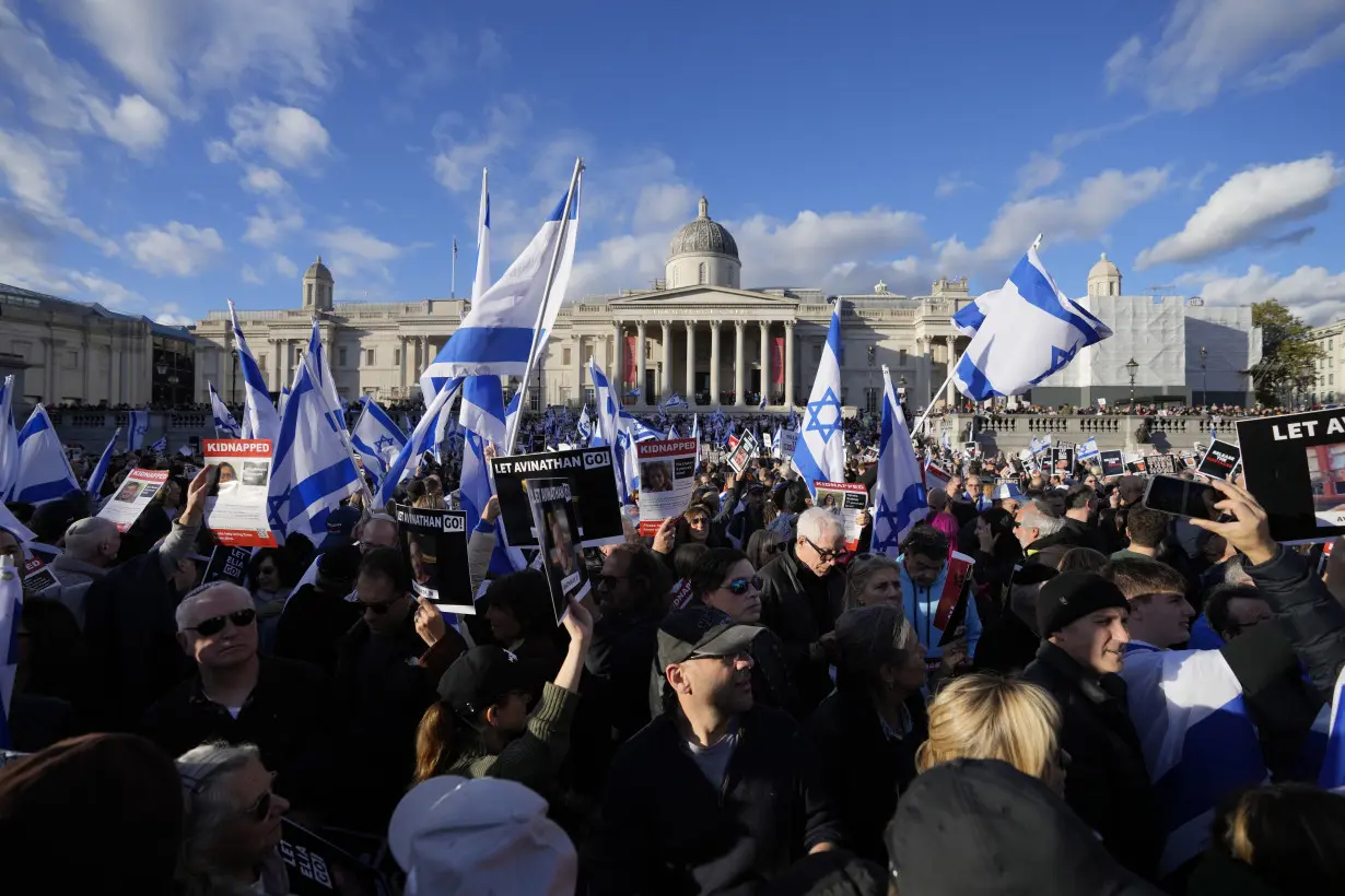 European cities see vigils to oppose antisemitism and rallies seeking relief for Gaza