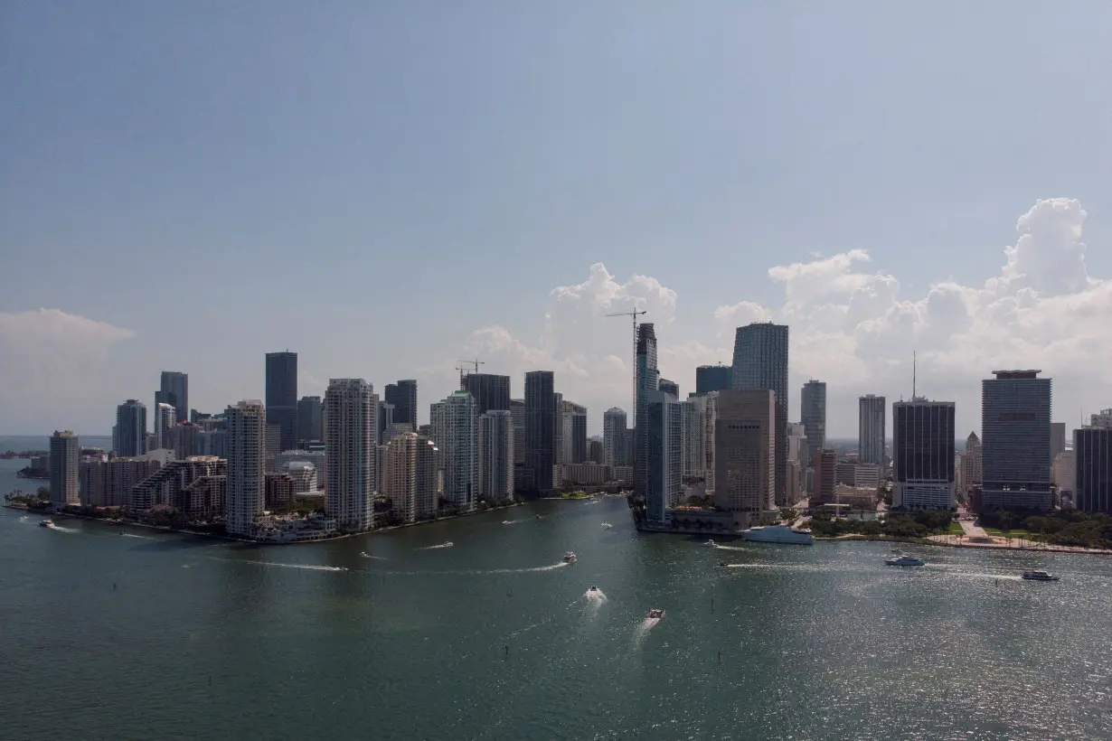 FILE PHOTO: The Miami River flows into Biscayne Bay between Brickell neighborhood and Downtown, in Miami