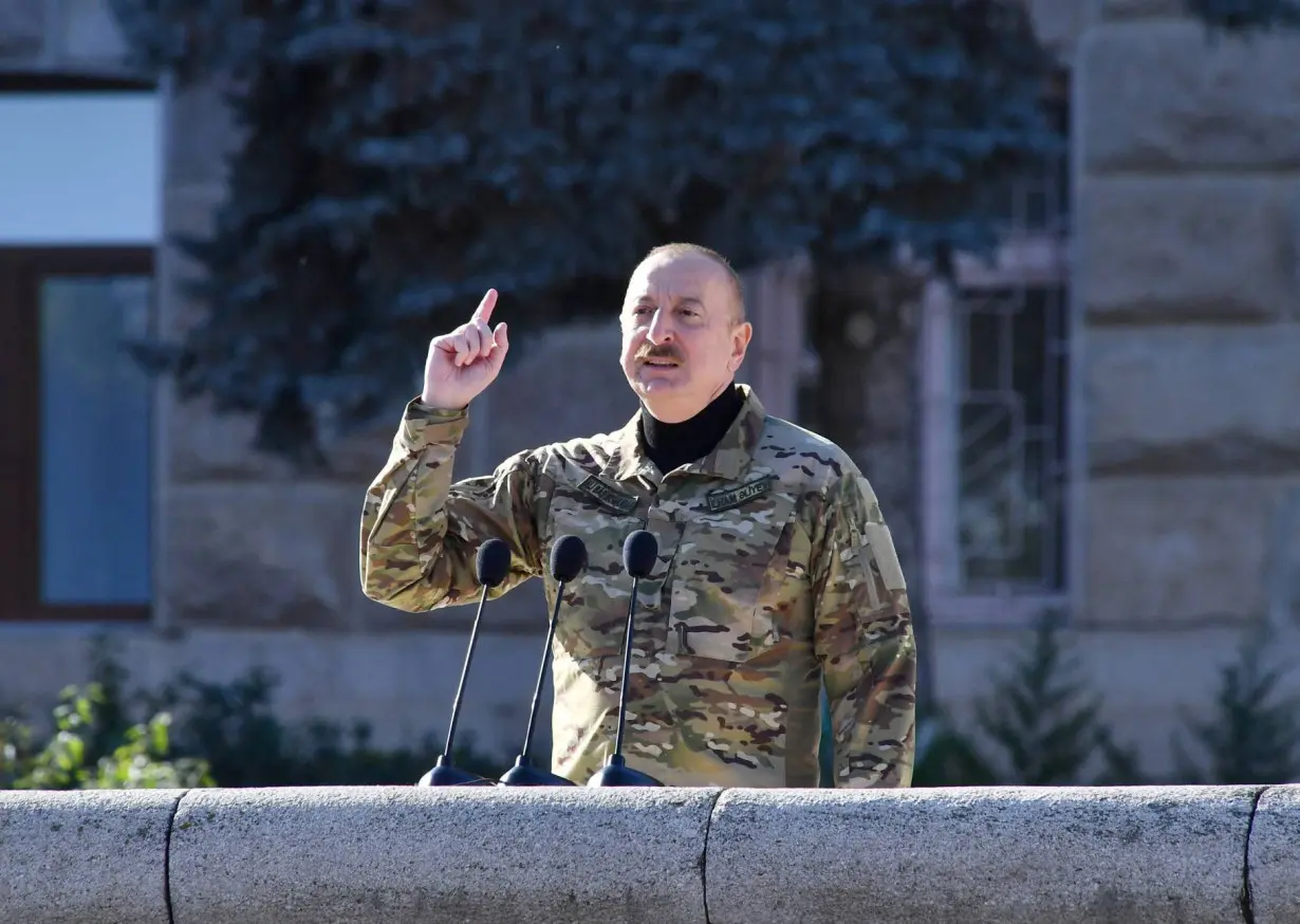 Military parade of Azerbaijan's armed forces in Khankendi