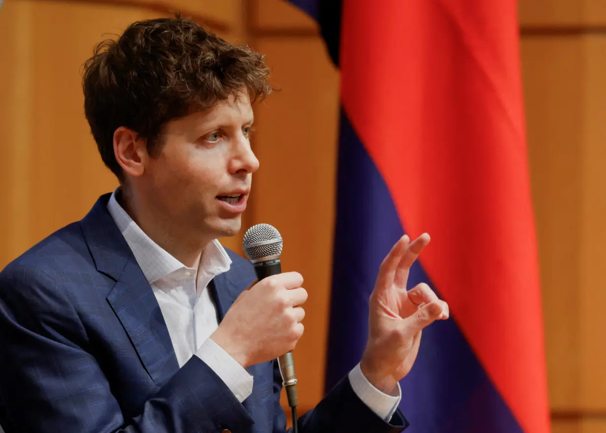 Sam Altman, CEO of ChatGPT maker OpenAI, attends an open dialogue with students at Keio University in Tokyo