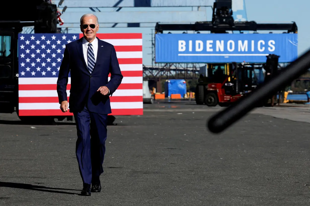 FILE PHOTO: U.S. President Biden delivers remarks on his economic objectives iin Philadelphia, Pennsylvania