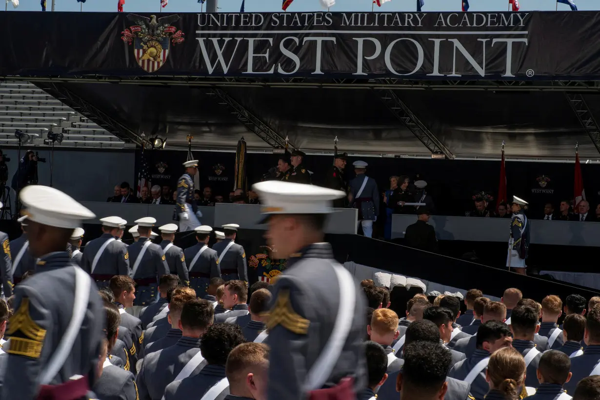 The 2023 graduation ceremony at the United States Military Academy (USMA), in West Point