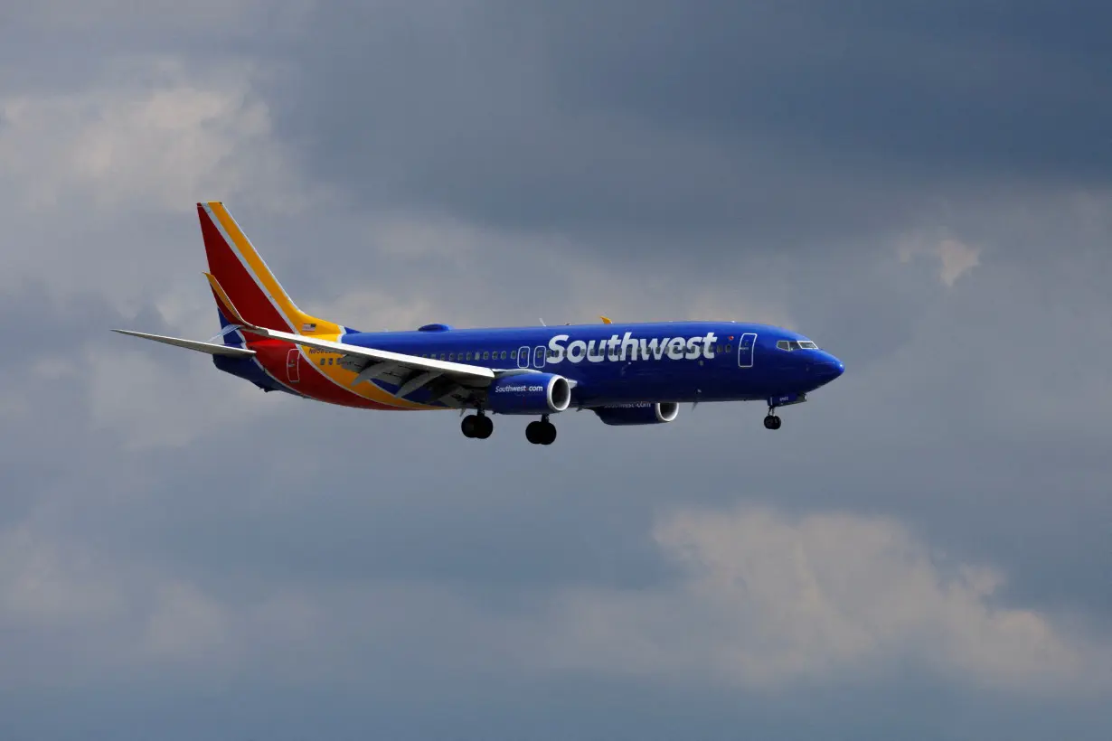 FILE PHOTO: A Southwest Airlines commercial aircraft approaches to land at John Wayne Airport in Santa Ana, California