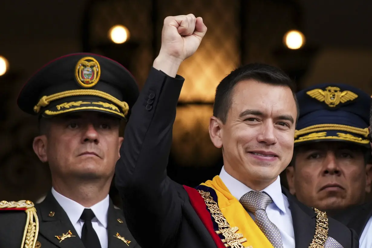 Daniel Noboa is sworn in as Ecuador's president, inheriting the leadership of a country on edge