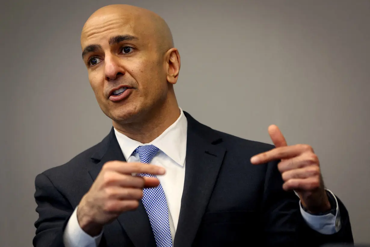 FILE PHOTO: Minneapolis Fed President Neel Kashkari speaks during an interview with Reuters in New York