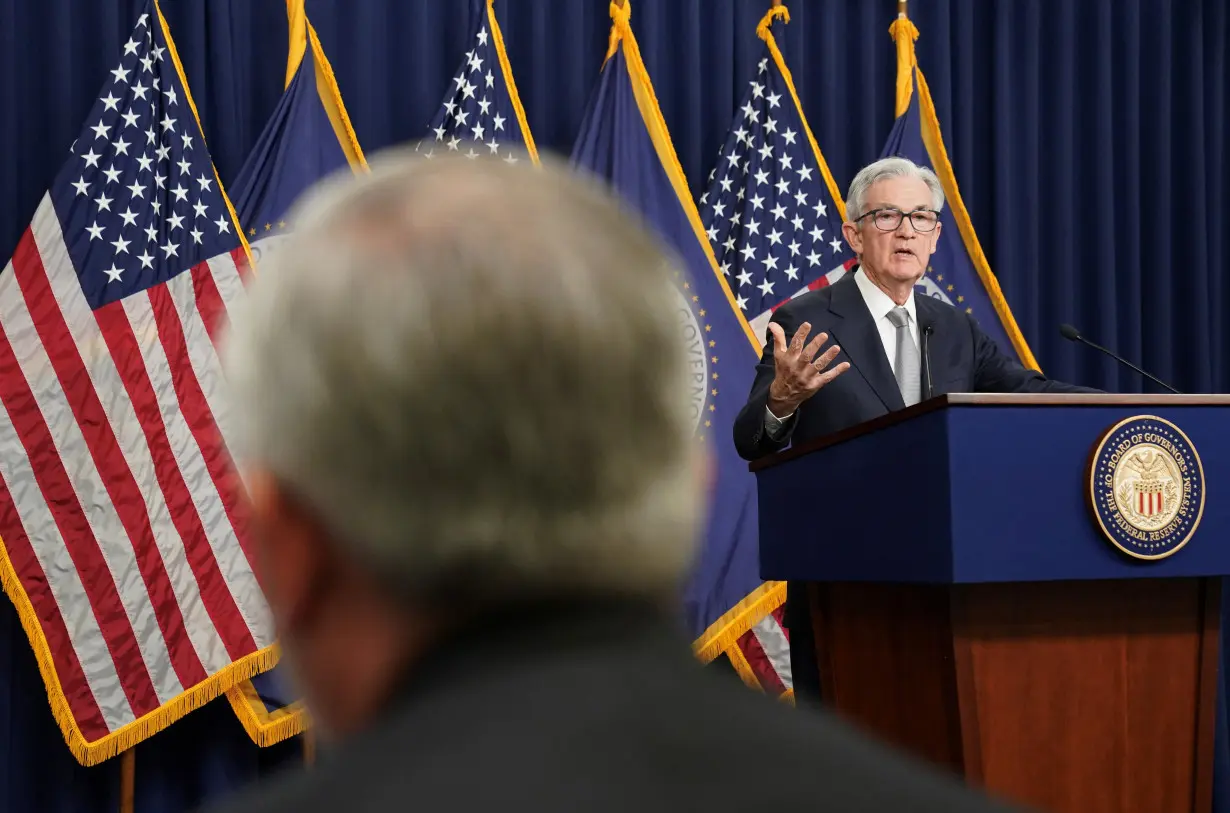 Federal Reserve Chairman Jerome Powell speaks at a press conference in Washington