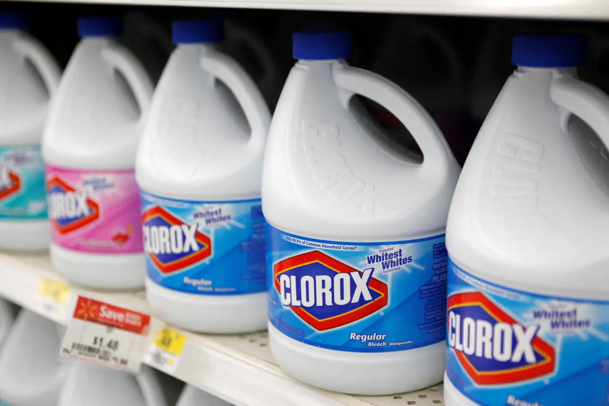 FILE PHOTO: Bottles of Clorox bleach are displayed for sale on the shelves of a Wal-Mart store in Rogers, Arkansas