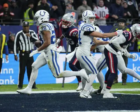 Jonathan Taylor runs for early TD and Colts hold off Patriots 10-6 in Germany