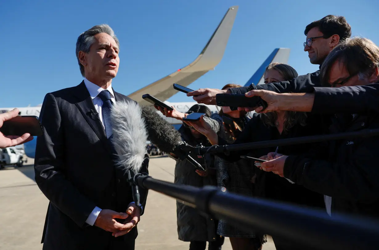 U.S. Secretary of State Blinken departs on trip to the Middle East and Asia from Joint Base Andrews in Maryland