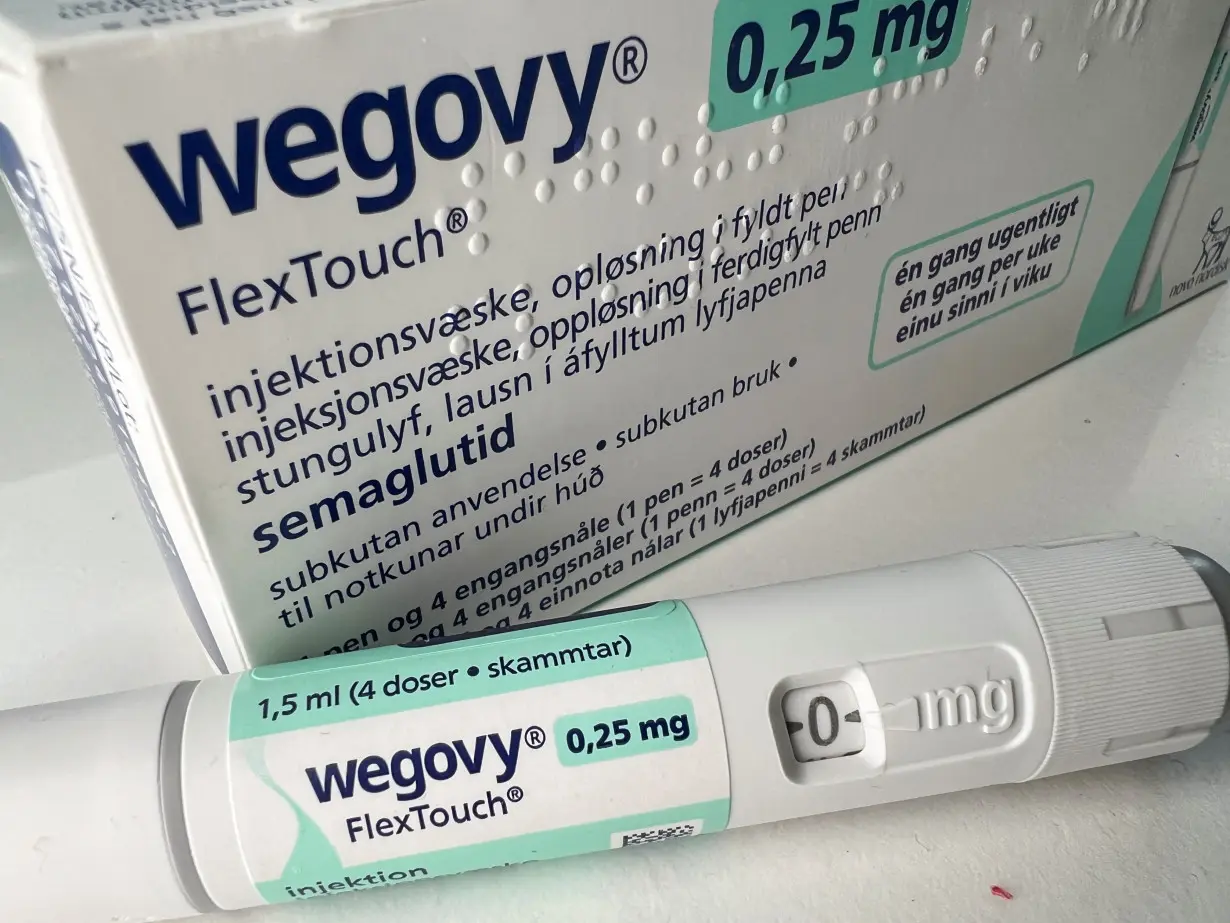 A injection pen of Novo Nordisk's weight-loss drug Wegovy is shown in this photo illustration in Oslo