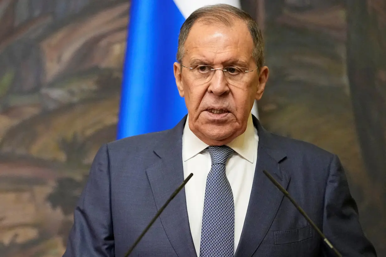 Russian Foreign Minister Sergey Lavrov attends a joint press conference with Venezuela's Foreign Minister Yvan Gil Pinto in Moscow