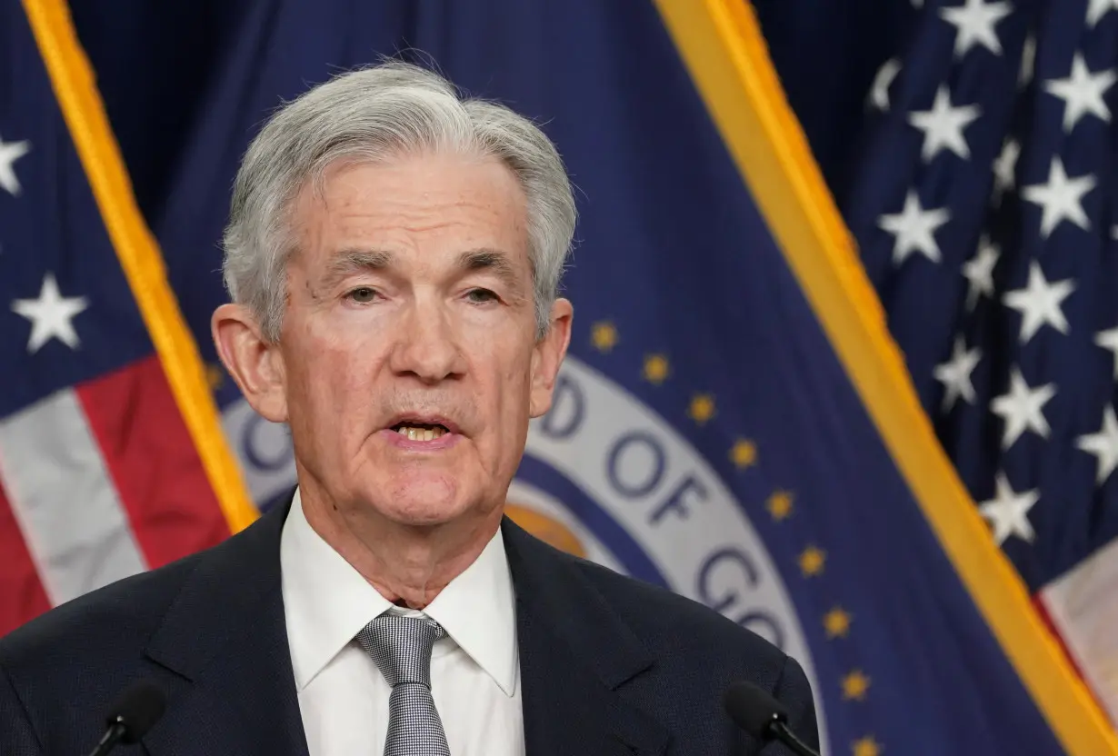 Federal Reserve Chairman Jerome Powell speaks at a press conference in Washington