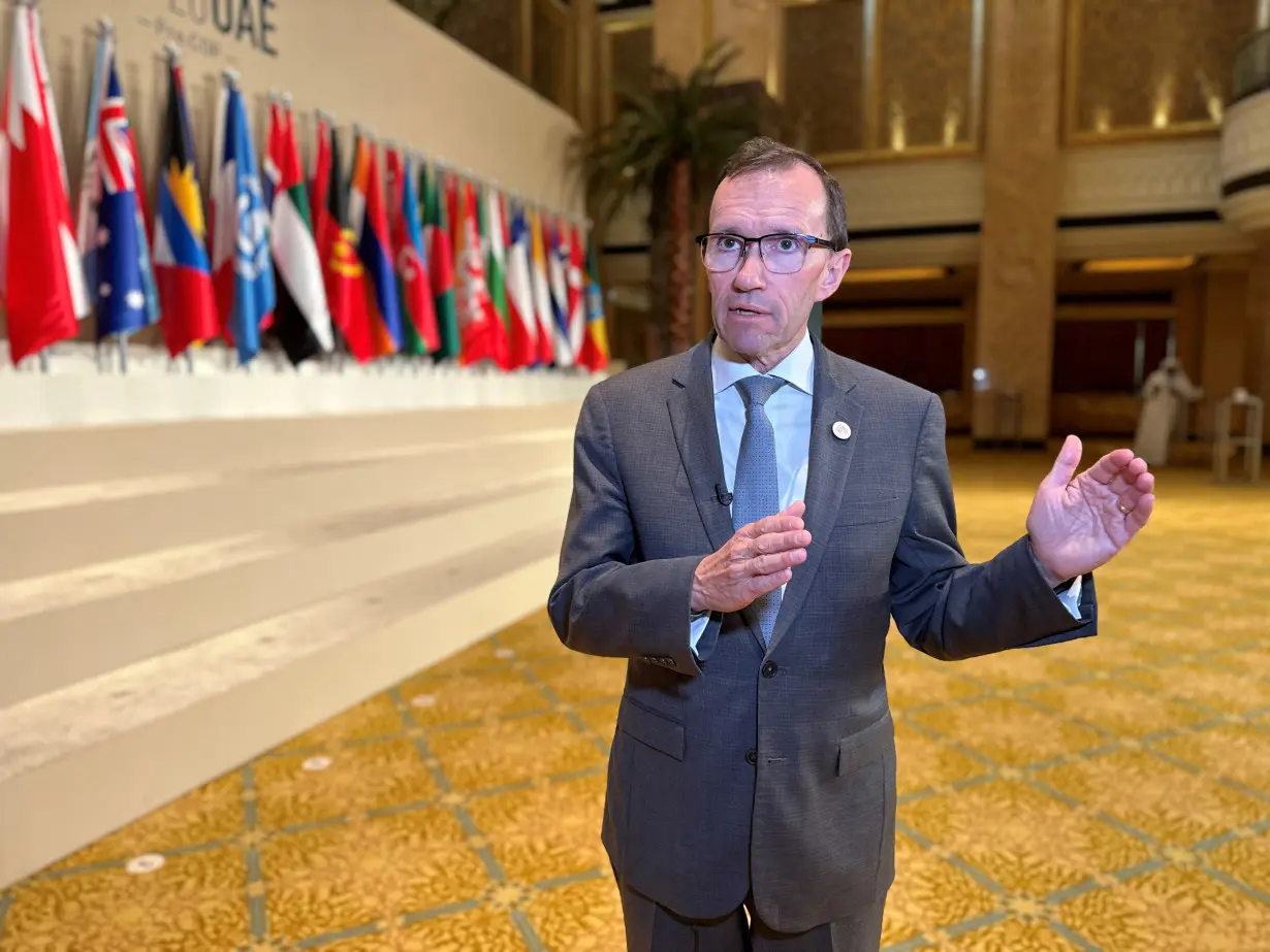 Norway's Minister of Foreign Affairs Espen Barth Eide speaks during an interview with Reuters, in Abu Dhabi