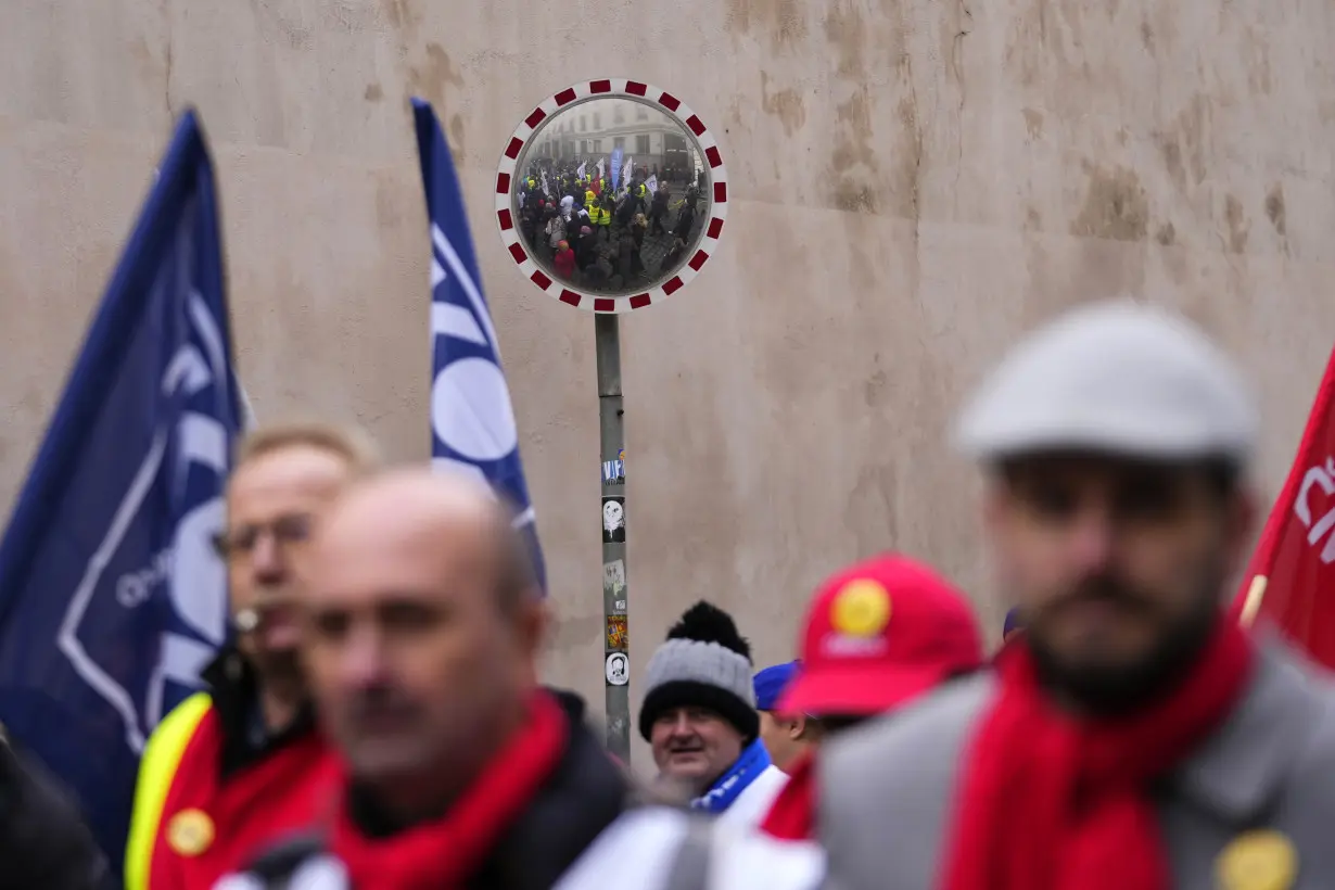 Czech labor unions stage a day of action in protest at spending cuts and taxes