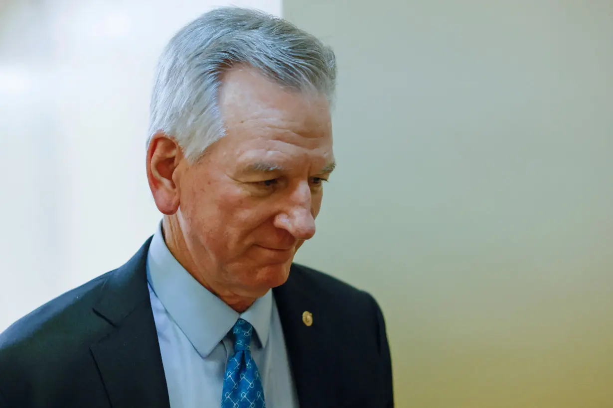 U.S. Senator Tuberville speaks with reporters at the U.S. Capitol in Washington