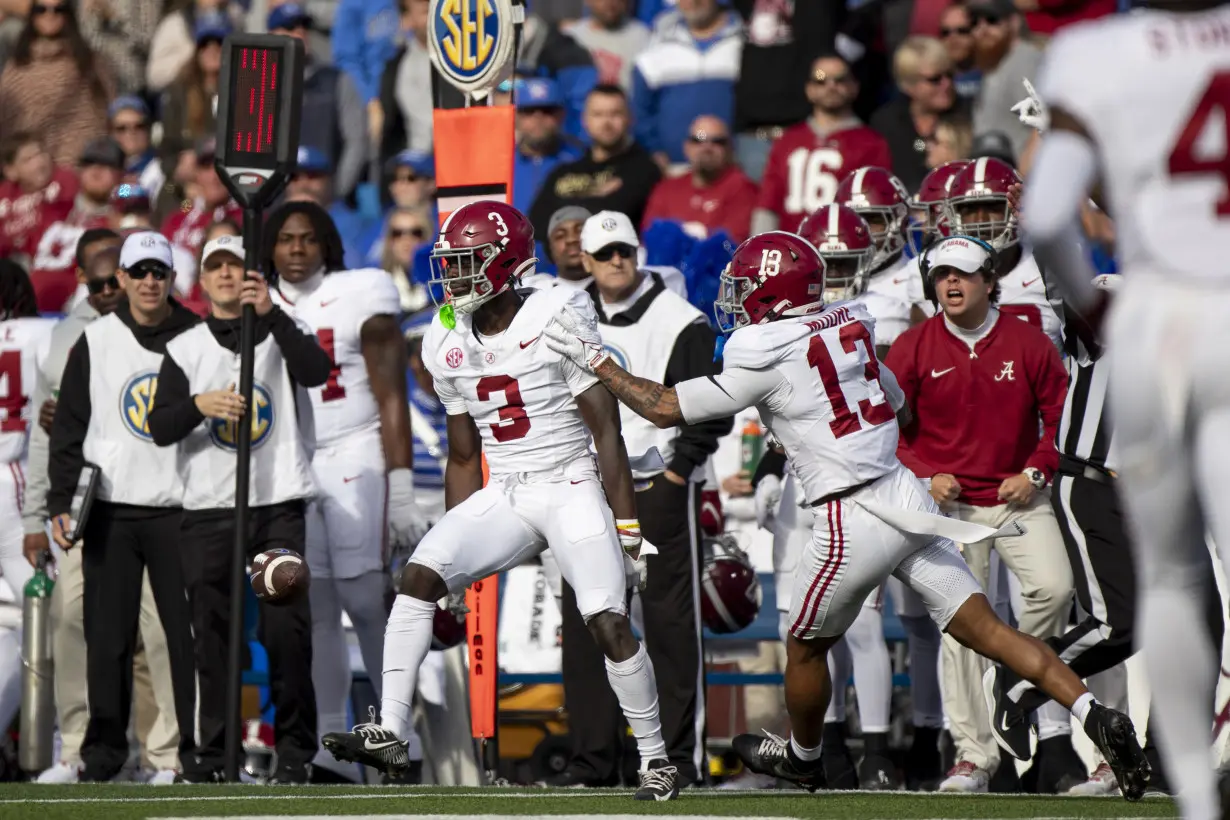 Jalen Milroe has 6 touchdowns, No. 8 Alabama blows out Kentucky 49-21 to clinch SEC West title