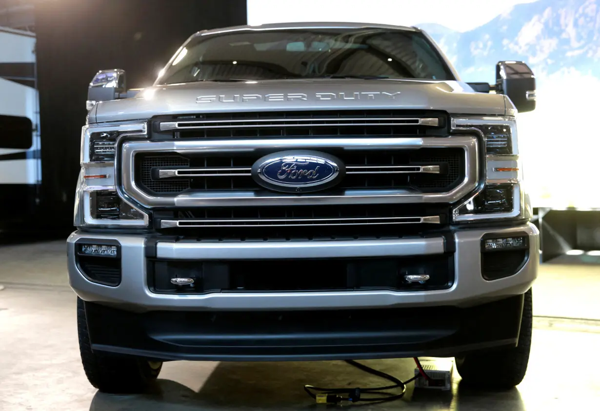 FILE PHOTO: Ford Motor Co. displays its new 2020 F-Series Super Duty pickup truck in Detroit