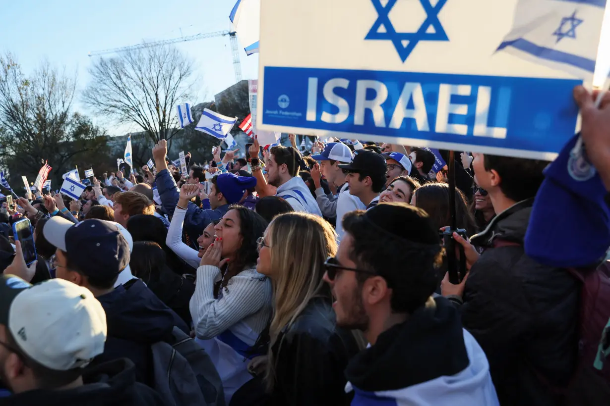 Israeli Americans and supporters of Israel gather in solidarity with Israel and protest against antisemitism, in Washington