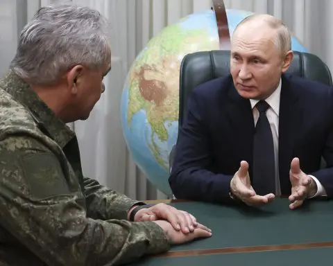 Putin and top military leaders visit southern military headquarters to assess his war in Ukraine