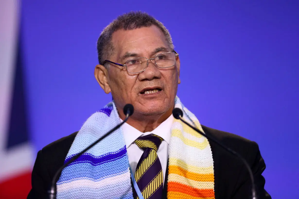 FILE PHOTO: FILE PHOTO: Tuvalu Prime Minister Kausea Natano,speaks during the U.N. Climate Conference (COP26) in Glasgow, Scotland.