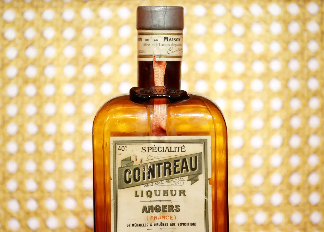 A bottle of Cointreau is displayed at the Carre Cointreau in the Cointreau distillery in Saint-Barthelemy-d'Anjou