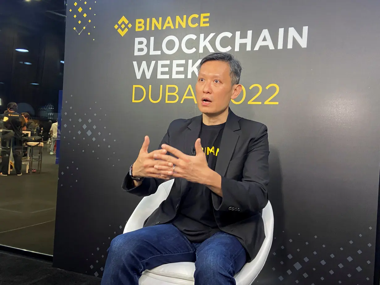 Richard Teng, head of the Middle East and North Africa for crypto firm Binance speaks during an interview with Reuters in Dubai