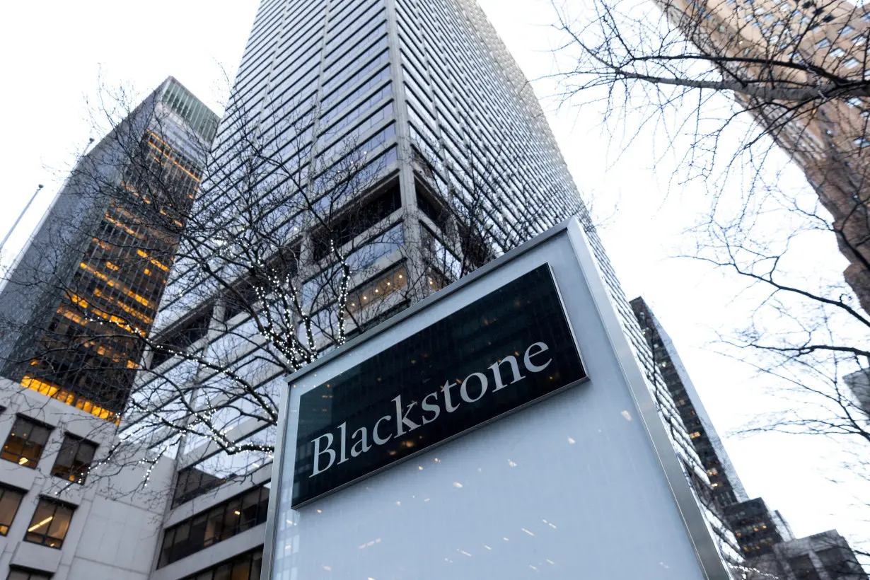 FILE PHOTO: FILE PHOTO: Signage is seen outside the Blackstone Group headquarters in New York City