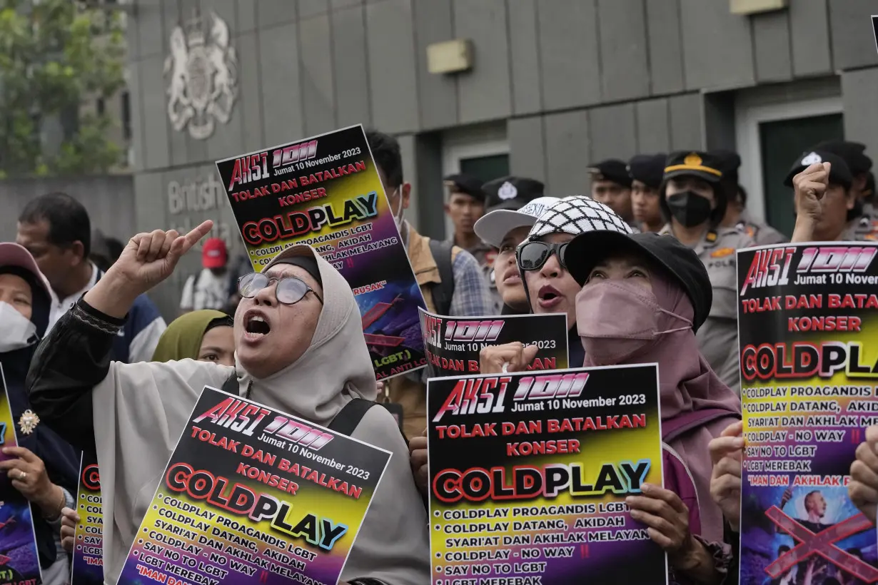 Conservative Muslims protest Coldplay's planned concert in Indonesia over the band's LGBTQ+ support