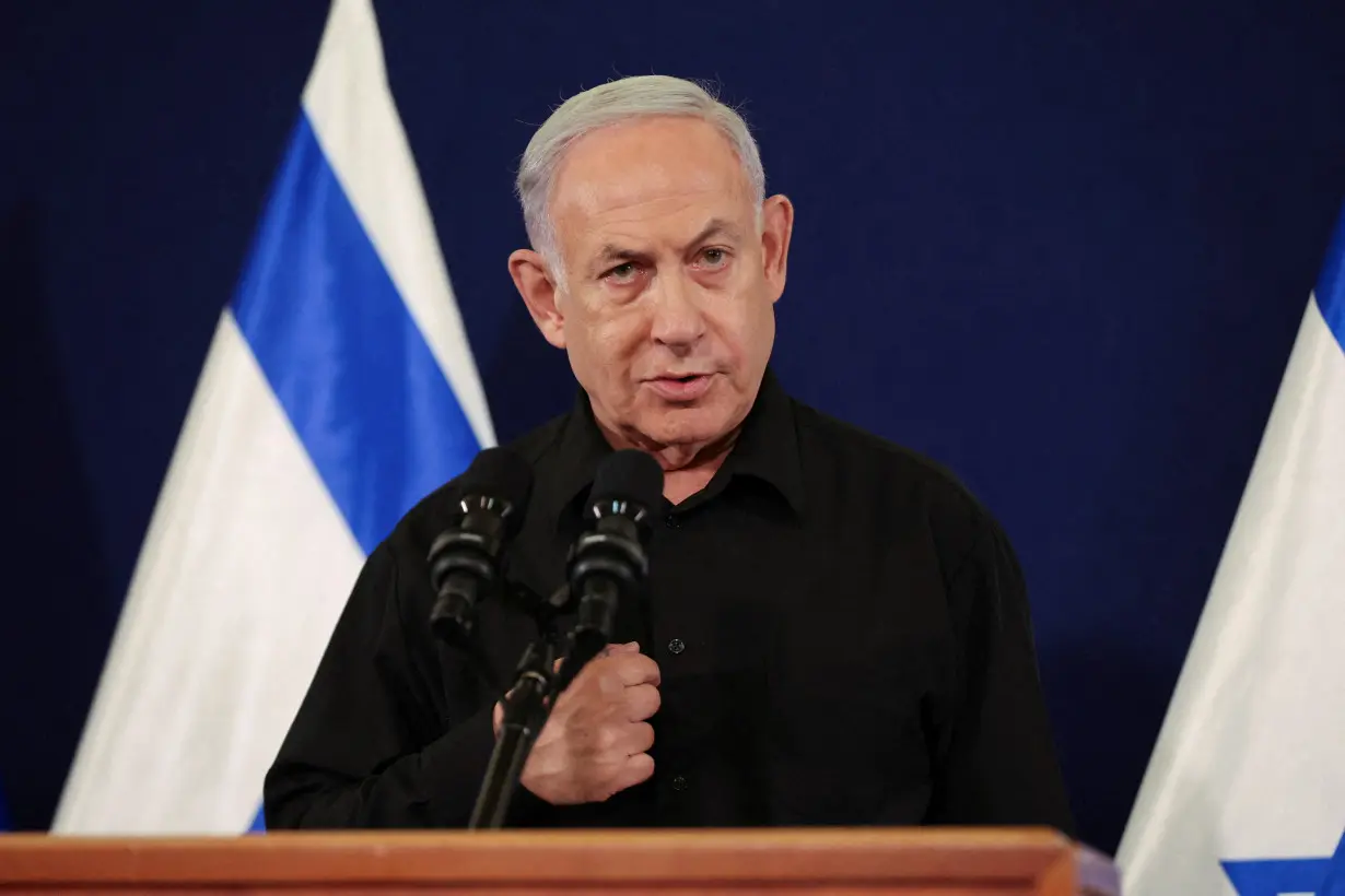 Israeli Prime Minister Netanyahu holds a press conference in Tel Aviv