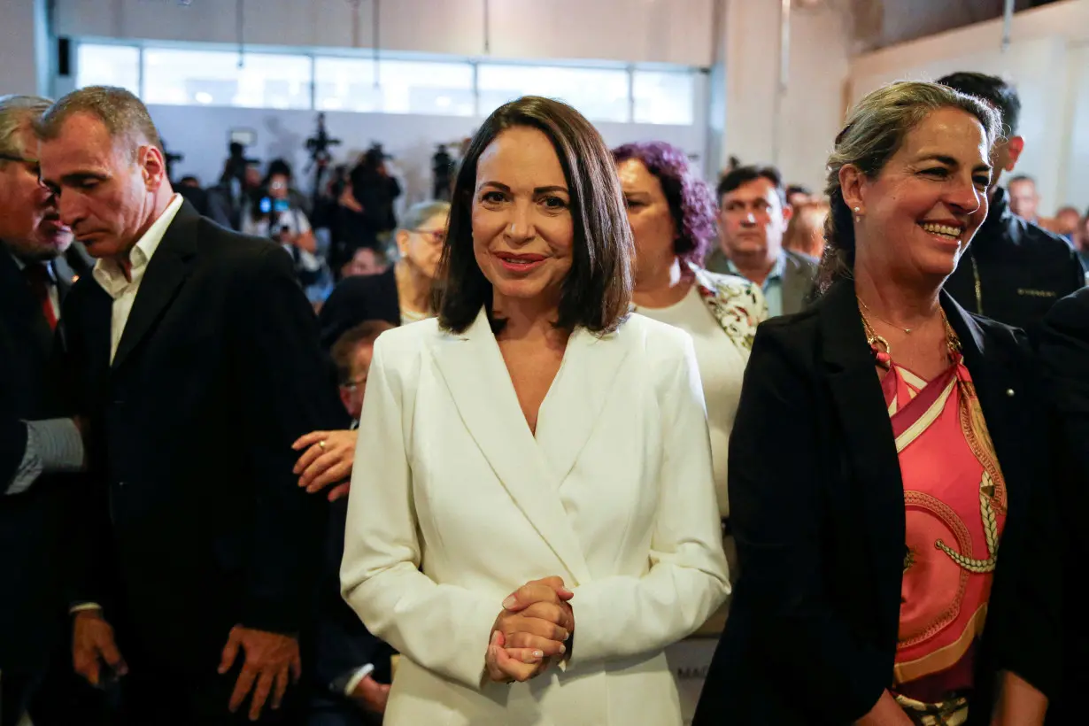 FILE PHOTO: Venezuelan opposition leader Maria Corina Machado is confirmed as the opposition's 2024 presidential candidate, in Caracas