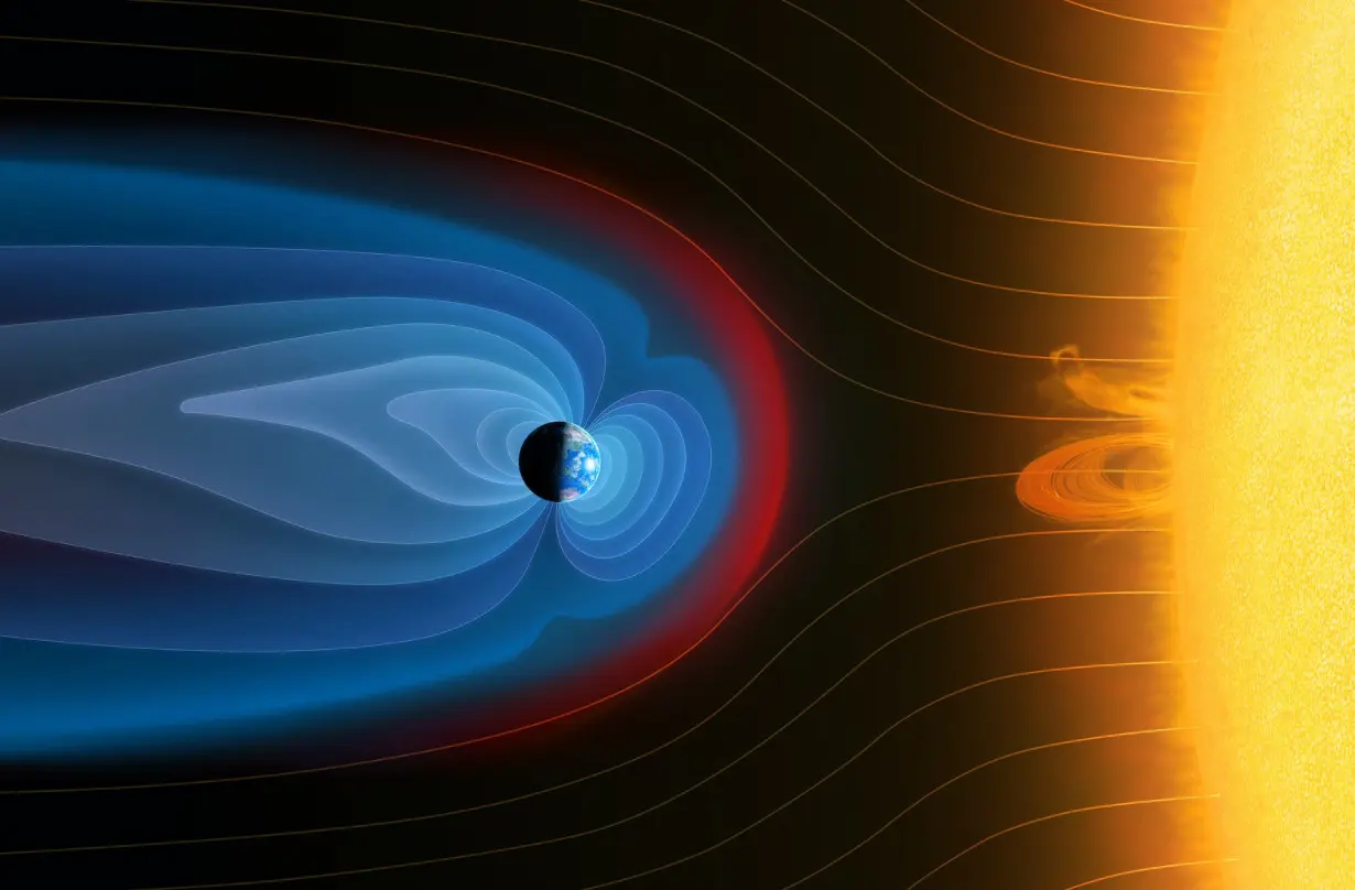 Earth's magnetic field protects life on Earth from radiation, but it can move, and the magnetic poles can even flip