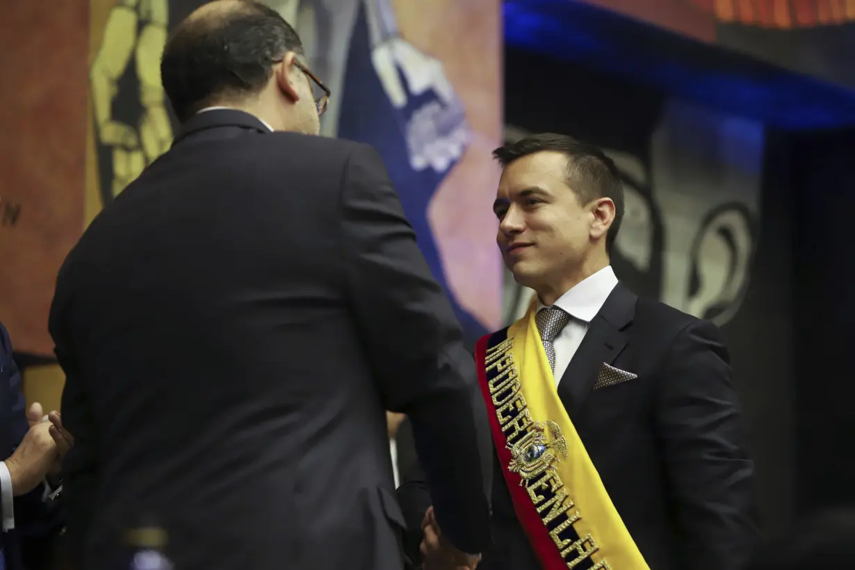 Daniel Noboa is sworn in as Ecuador's president, inheriting the leadership of a country on edge