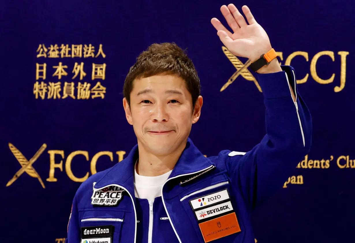 FILE PHOTO: Japanese billionaire Yusaku Maezawa attends a news conference after returning to Japan after a journey into space, in Tokyo