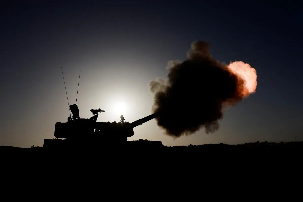 Israeli military units operate at an undisclosed location near the Gaza Strip border