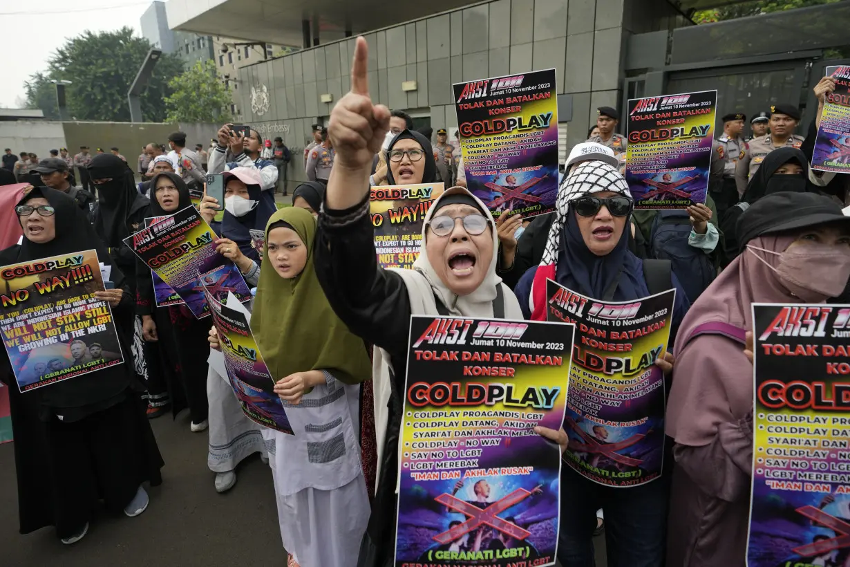 Conservative Muslims protest Coldplay's planned concert in Indonesia over the band's LGBTQ+ support