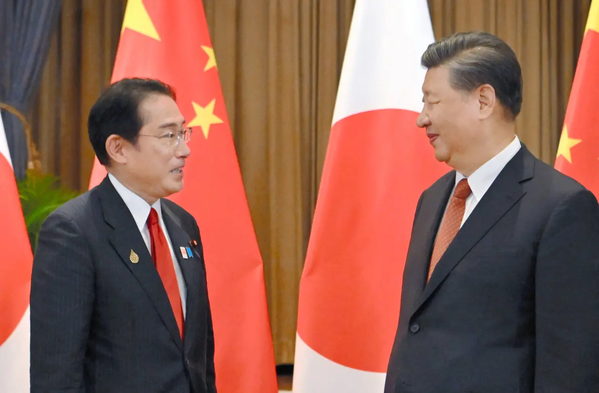 Japanese Prime Minister Fumio Kishida meets Chinese President Xi Jinping on the sidelines of the APEC leaders' summit in Bangkok