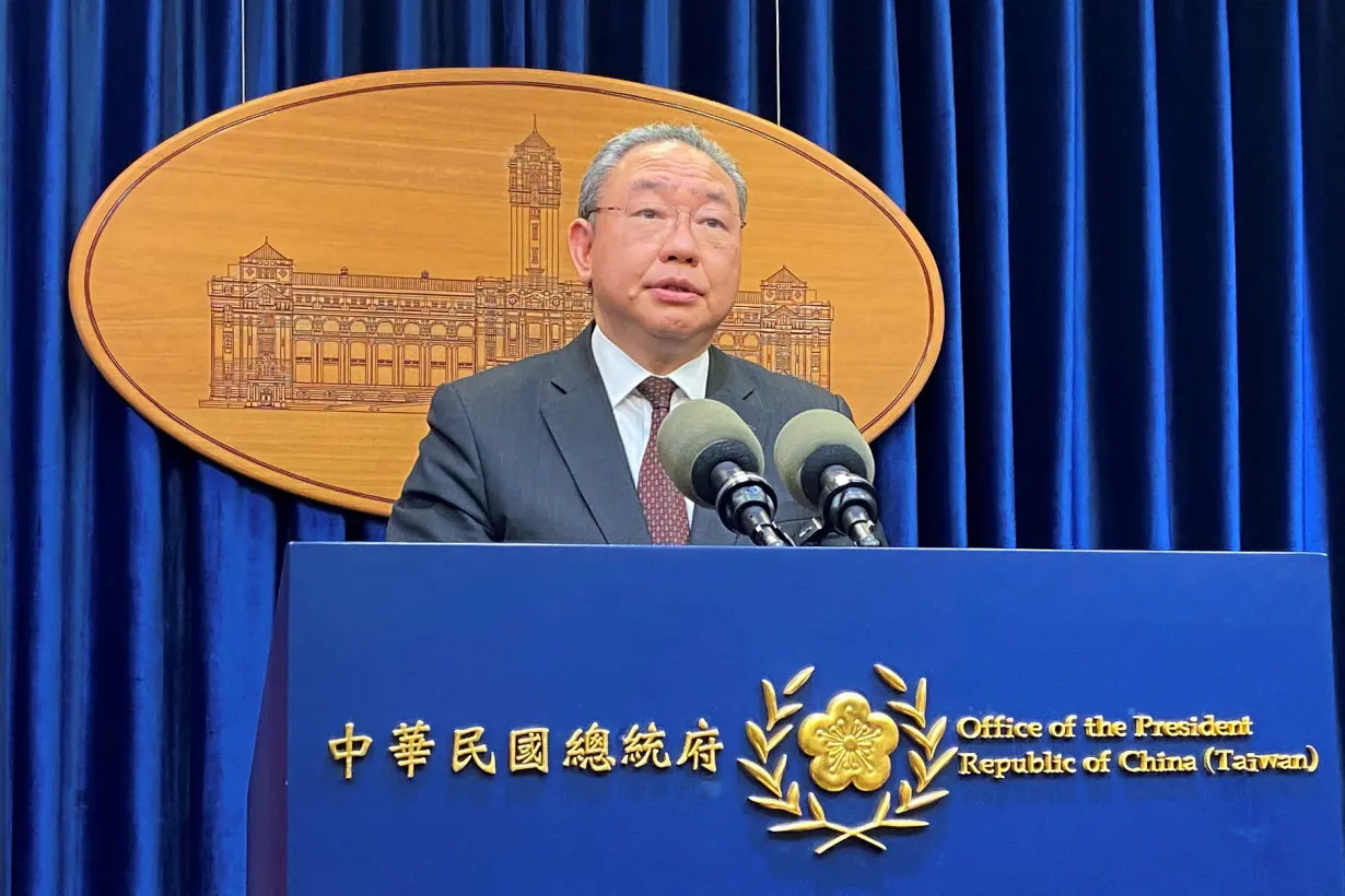 FILE PHOTO: Alexander Yui speaks at a press conference in Taipei