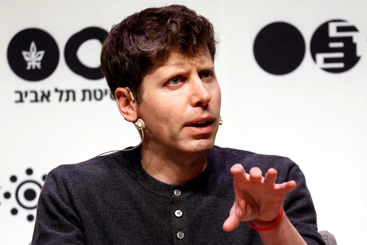 FILE PHOTO: Sam Altman, CEO of Microsoft-backed OpenAI and ChatGPT creator speaks during a talk at Tel Aviv University in Tel Aviv