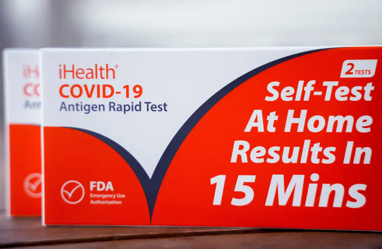 FILE PHOTO: Free COVID-19 test kits distributed to DC residents in Washington are seen in this illustration