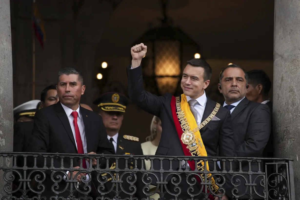 Daniel Noboa is sworn in as Ecuador's president, inheriting the leadership of a country on edge