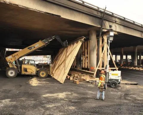 Los Angeles freeway closed after fire will reopen by Tuesday, ahead of schedule, governor says