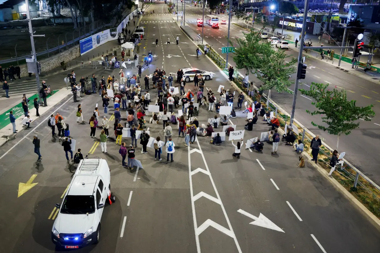 Demonstration demanding the liberation of hostages who are being held in the Gaza Strip, in Tel Aviv