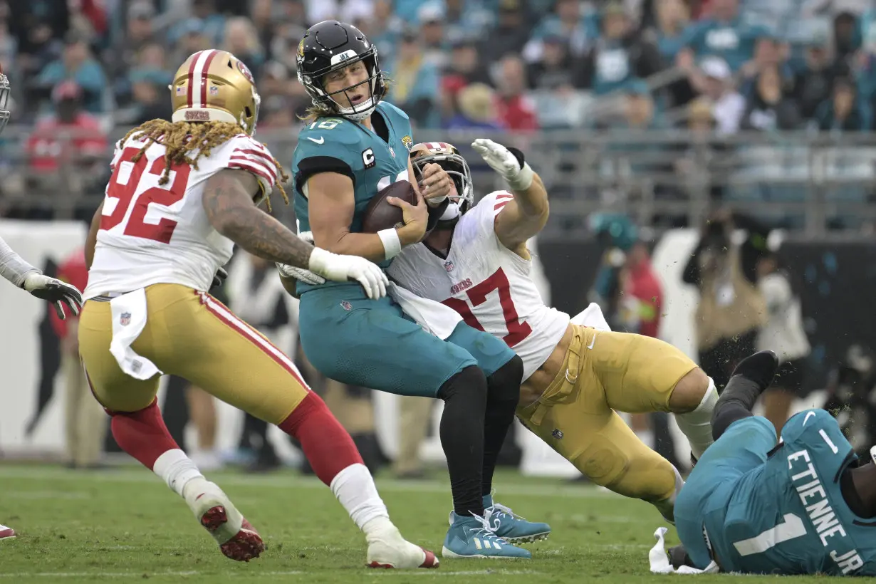 49ers dominate Jaguars 34-3 to end a 3-game skid and look like Super Bowl contenders again