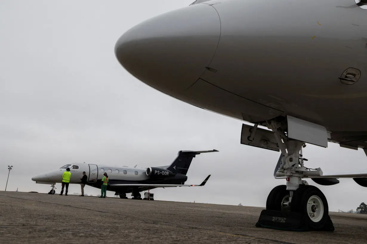 FILE PHOTO: An Embraer aircraft at the Latin American Business Aviation Conference