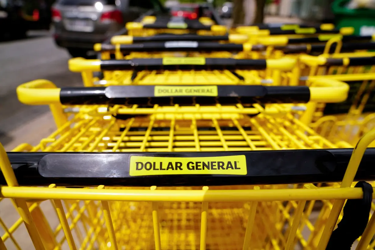 FILE PHOTO: Dollar General shopping carts are seen outside a store in Mount Rainier, Maryland