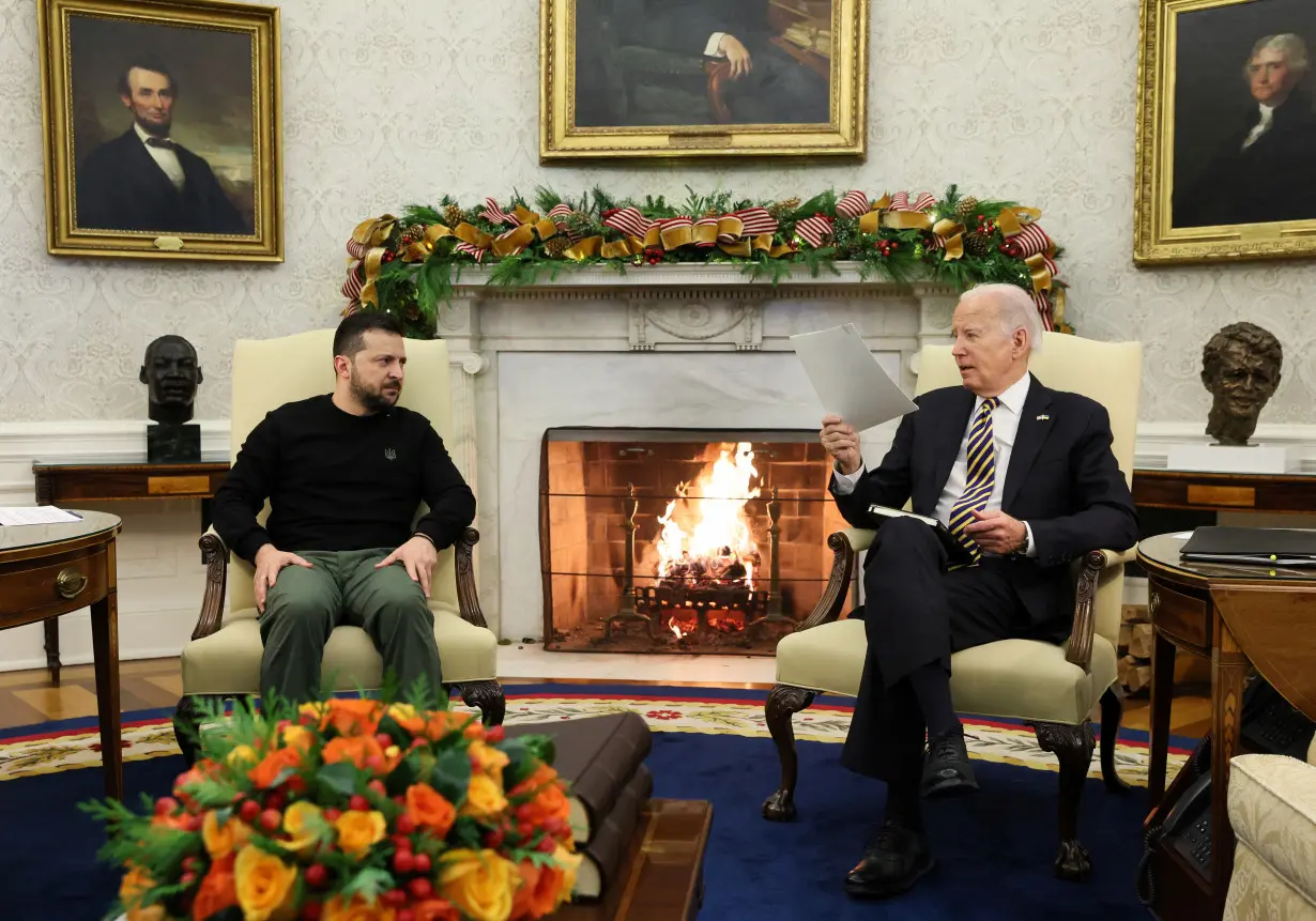 U.S. President Joe Biden meets with Ukraine's President Volodymyr Zelenskiy, in Washington