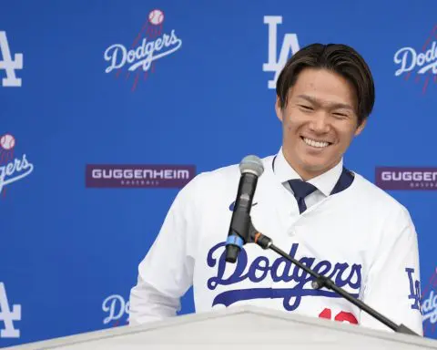 Yoshinobu Yamamoto joins the Los Angeles Dodgers, vows to compete for championships alongside Ohtani